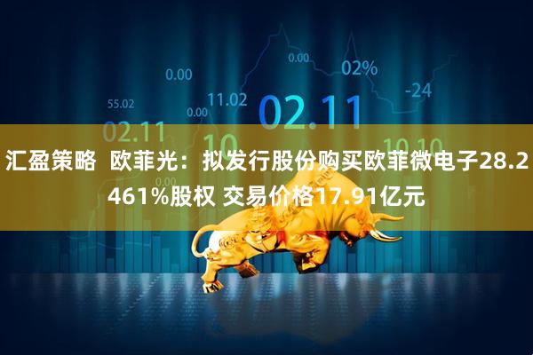 汇盈策略  欧菲光：拟发行股份购买欧菲微电子28.2461%股权 交易价格17.91亿元